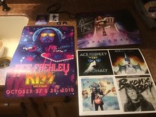 ace frehley signed cover.disk.poster.pass.matching pick.rare combo