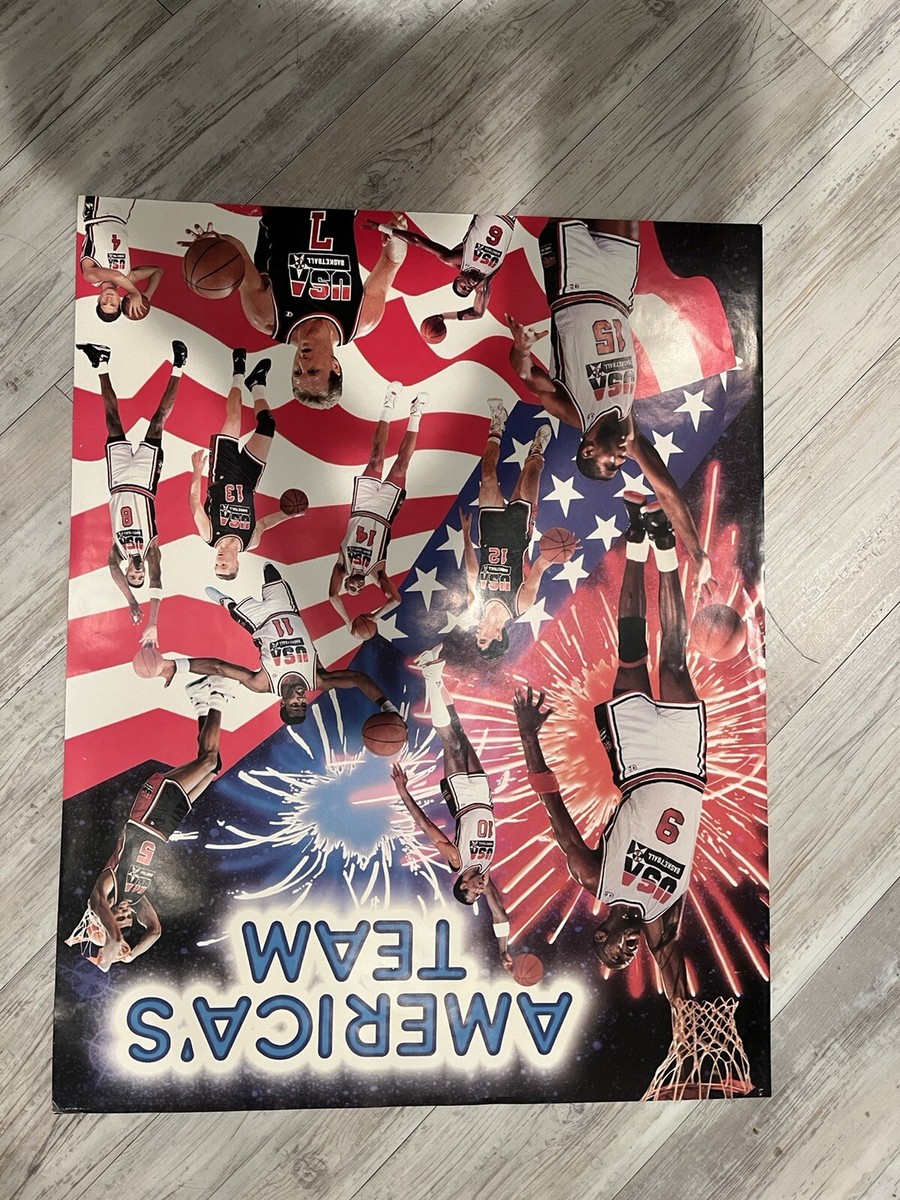 Vintage 1992 Dream Team POSTER America's Team Michael Jordan Magic