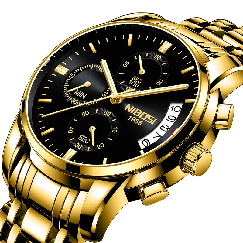 Mens Luxury Automatic Watch Waterproof Chronograph Date Small Second Minute Dial