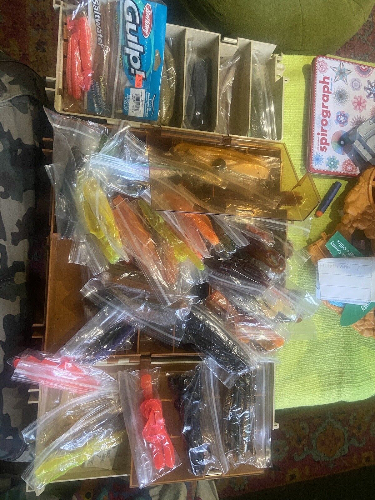 Tons Of Plastic Worms , Swim Baits , Tubes , Grubs And A Bunch Of