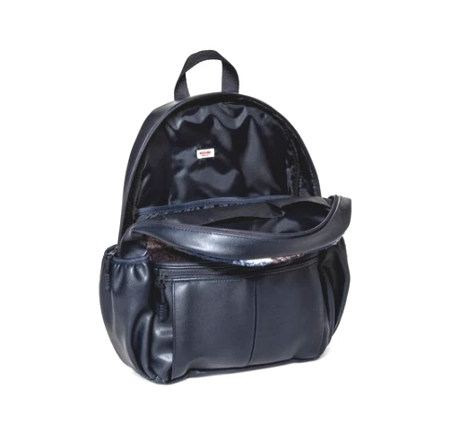 Mochila de piel sintética a cuadros de búfalo para mujer - azul marino () Foto 2 de 3