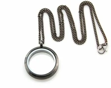 5pcs Gun Black Living Memory Floating Charm Locket Pendant Necklaces 20" GW9