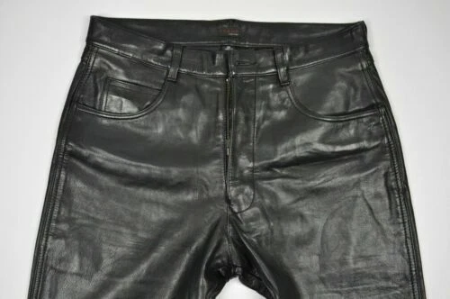 Black Leather Motorcycle Pants & Chaps
