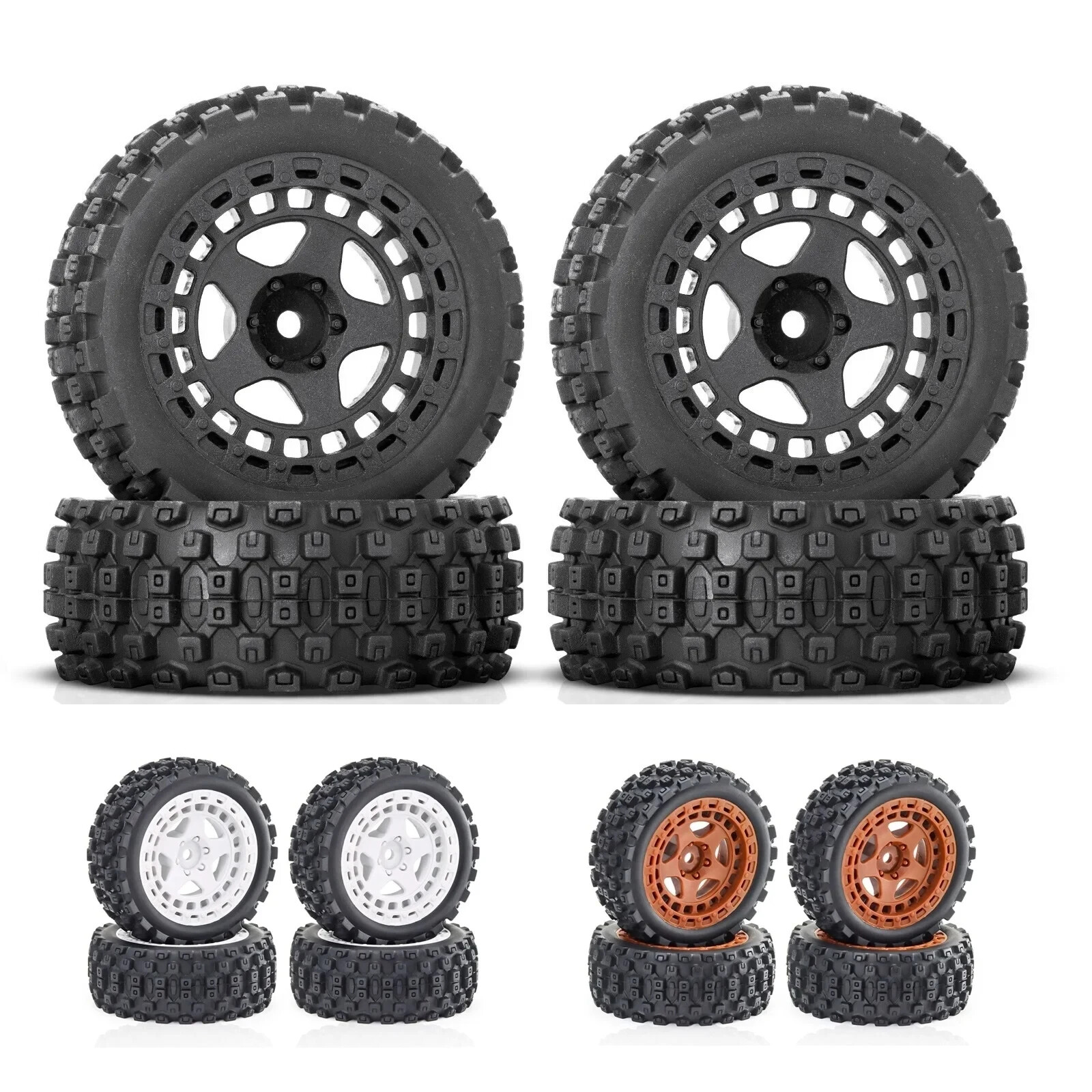 4pcs 69mm Rubber Tire Tyre for Arrma 1/18 Typhon GROM 2S RC Car Upgrade Parts