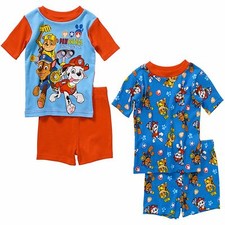 Paw Patrol 4 PC Short Sleeve Tight Fit Cotton Pajama Set Boy Size 5T