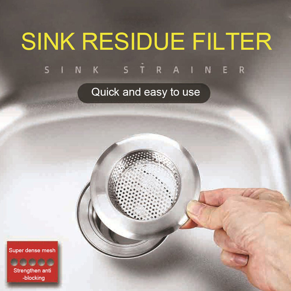 3pcs/1pc Home Stainless Steel Kitchen Sink Strainer Basket Shower Drain