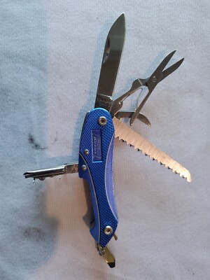Genuine Dickies Blue Multi-Tool Pocket Knife - 8 In 1 - Survival Stainless 
