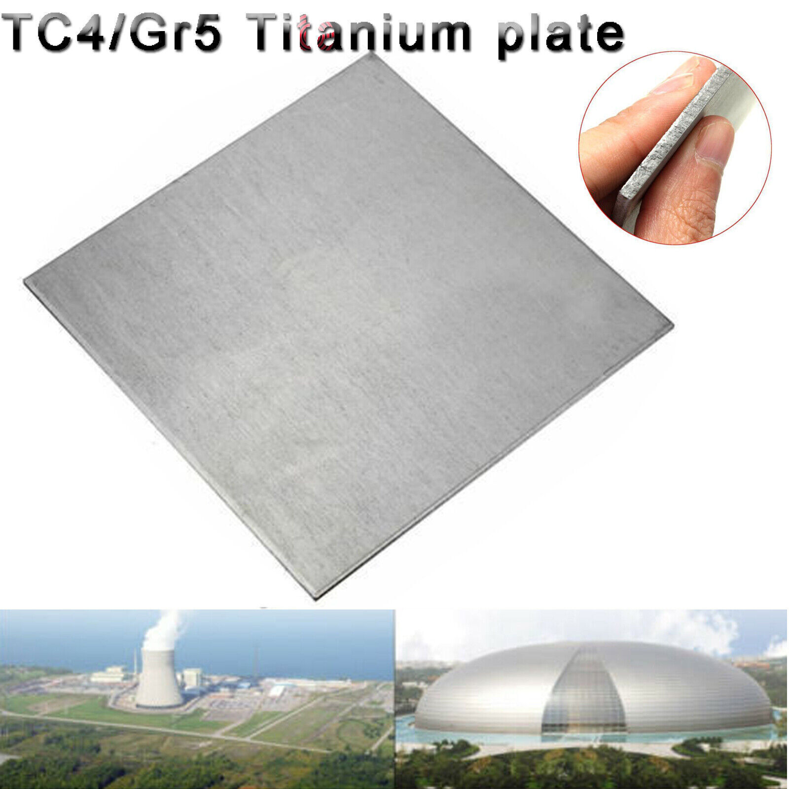 2PCS TC4 Titanium Plate Grade 5 Alloy Ti Anode Metal Sheet 2.5mm