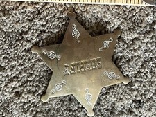 Vintage BRASS DEPUTY SHERIFF Badge Six Point Star Design