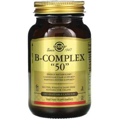 Solgar B-Complex 50 100 Vegetable Capsules