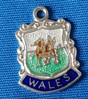 WALES Silber Emaille Reise Schild Emaille Charm für Armband