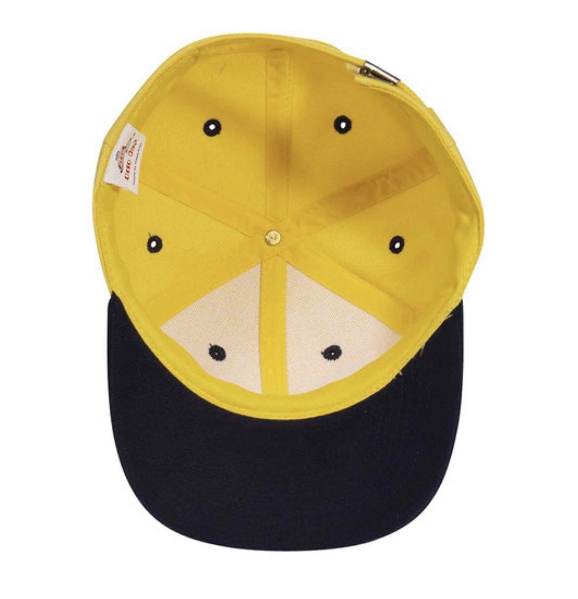 帽子 LESS TAILOR ITALIAN HAT Yellow VINTAGE NAVY YELLOW OTTO CAP HAT 6 PANEL BUCKLE FIRM FRONT MID