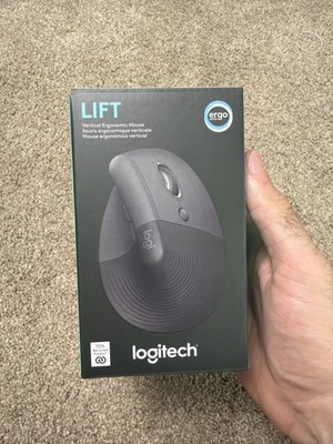 Logitech Lift Vertical Ergonomic Wireless Mouse Bluetooth USB Receiver Quiet