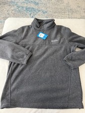 Columbia Sweater Men L Gray Fleece 1/4 Zip Pullover Outdoors Mock Neck NEW EB1