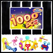 Arts & Crafts Supplies - 1000 Black Pipe Cleaners