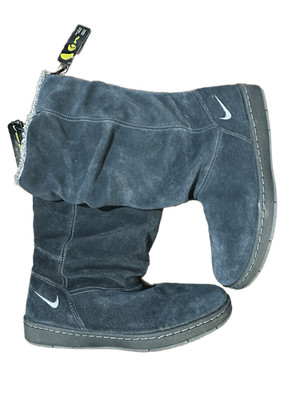 DISPLAY Y2K 90's Nike Sensory Motion Womens Boots Sz 9 Gray Fleece Lined  NWT