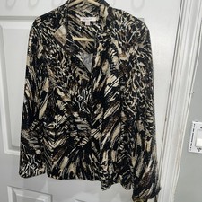 JM Collection Zebra Print Jacket Large sparkle unique beautiful 440