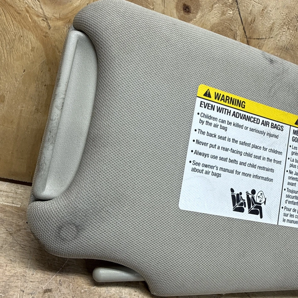 2008-2013 Nissan Altima Coupe Sun Visor Passenger Side Cloth Tan w/ Mirror OEM Foto 2 de 4