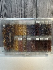 Golden Browns Seed  Regular beads in storage containers Mixed Styles  Sizes