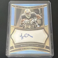 2024 Panini Select Marques Colston Light Blue Prizm Auto /49 Saints