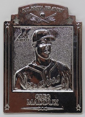 1997 Pinnacle X-Press Metal Works #10 Greg Maddux - Silver #ed 246 of 400