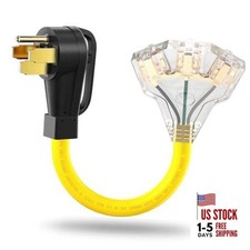 50 Amp to 110 RV Adapter, 50 Amp to 15 Amp Adapter Plug, 4 Prong 14-50P/3X5-15R