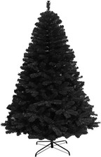 Bushy Black Alaskan Pine Artificial Christmas Tree – Easy Assembly – Sturdy Base