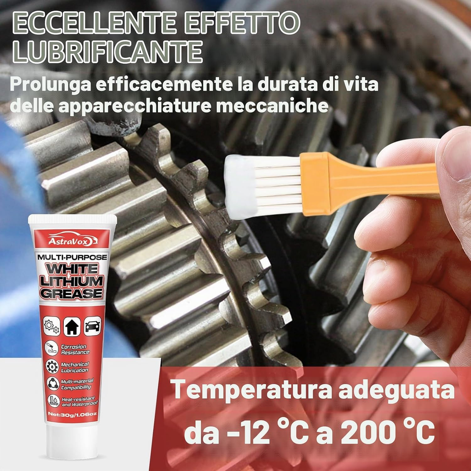 Cus 99 Grasso Al Litio Bianco 30G, Lubrificante Multiuso Con Pennello per ...