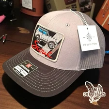 Vintage Retro International Scout Patch Black & Gray Richardson 112 Trucker Hat