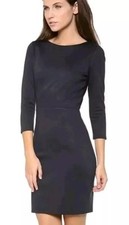 Alice + Olivia Dress Womens Size 8 Blue Reid Stretch Fitted Crisscross Open Back