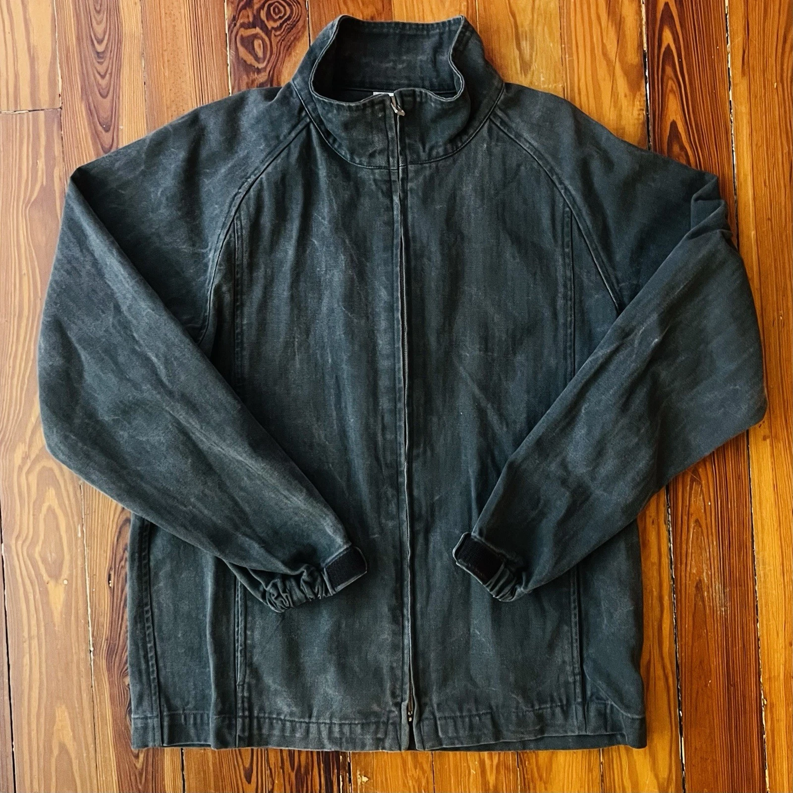BEAMS Men’s Cotton Twill Military-Style Zip Jacket Stand Collar Size S