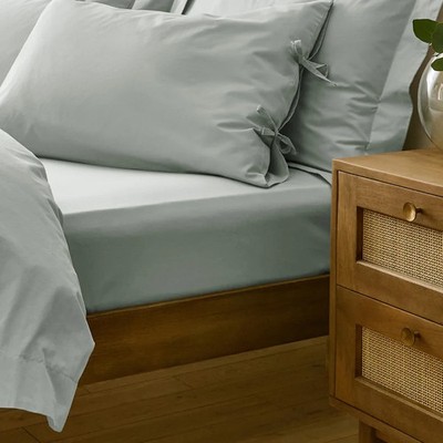 Luxus 300 Fadenzahl 100% Stone Washed Baumwolle Spannbetttuch Super Weich