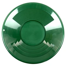 14" GREEN Plastic Gold Pan w/ Shallow & Deep Riffles for Gold Prospecting