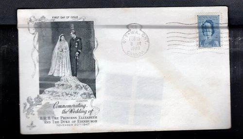 US FDC CANADA 5¢ SC # 276 COMMEMORATING WEDDING OTTAWA FEB. 16 1948 DUKE and PRI