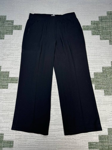 Vince Wide Leg Trouser Pants Womens 10 Black High Rise Drawstring Casual Travel
