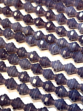 26 8x7mm Czech Glass Faceted Purple Opal Small Turbine Beads