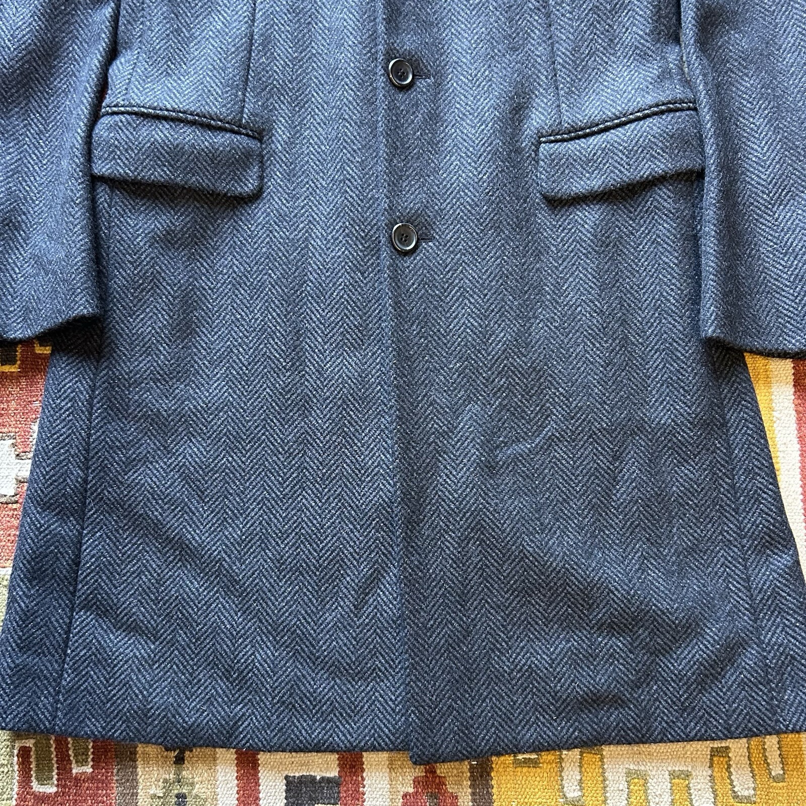 Prada Single Breasted Herringbone Pattern Cashmer… - image 3