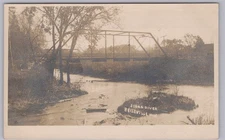 RPPC-Belleville, Wis., Bridge over the Sugar River from the river