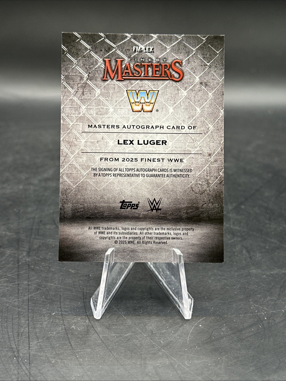 2025 Topps Finest WWE Lex Luger Finest Masters Autographs Auto view 2