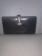Vintage Classic Coach Black Leather Wallet Coin Purse With Snap Closure