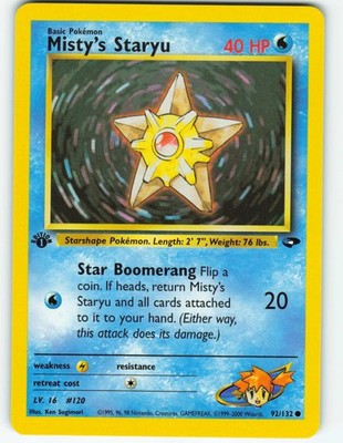 Misty's Staryu - 1st Edition - 92/132 Gym Challenge - Pokémon TCG - 2000