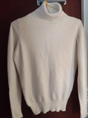 The Monaco Cashmere Collection Women's Jumper Size S Beige Stretch Polo Used