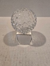 Paperweight Cube Pedestal Crystal Golf Ball 4" Tall