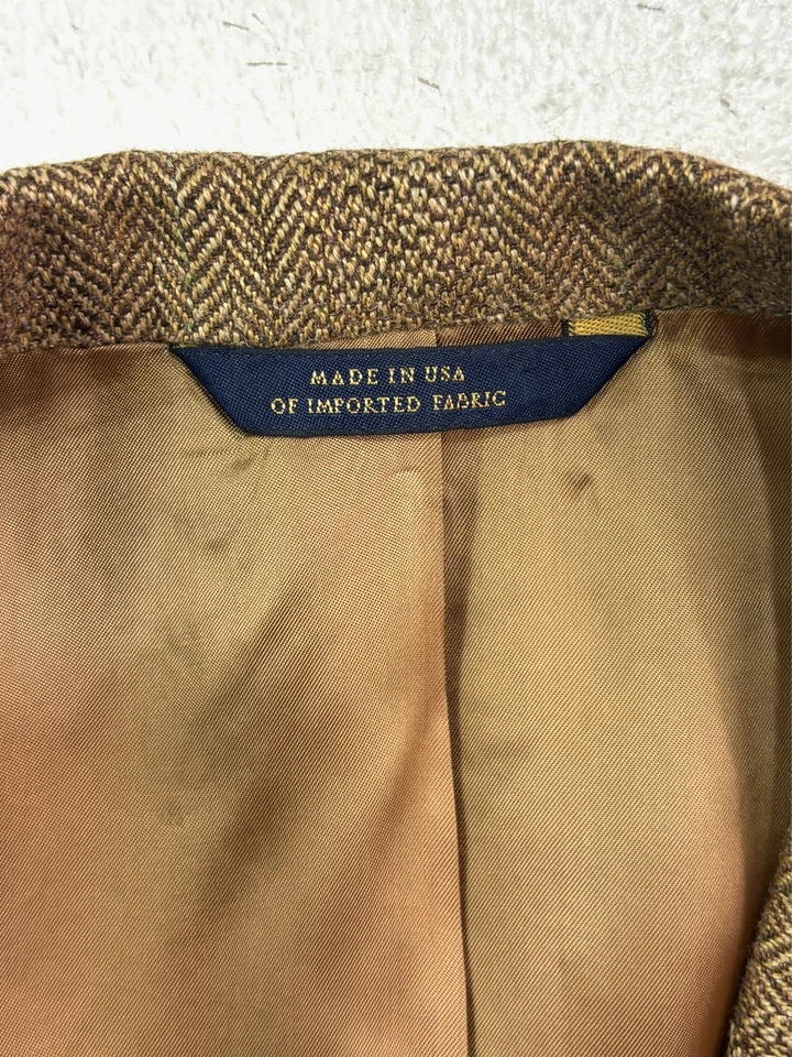 Chaqueta Blazer Abrigo Deportivo Brooks Brothers 42S Espiga Seda Lino Lana EE. UU. Foto 3 de 4