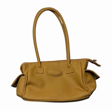 Women s Tan Tote Bag Purse Zip Top Double Handles Inner Pockets Lined