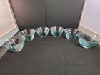 6 Vintage Libbey Glass Saturn Optic Aqua Ice Blue Ripple Sherbet Bowls EUC HTF — photo 3