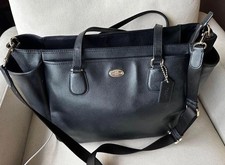 large leather Coach diaper bag
