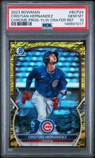 2023 Bowman Chrome Prospects Cristian Hernandez #BCP-24 Yellow Lunar Ref--PSA 10