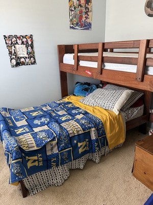 Terrex Wooden Twin Bunk Bed Frame, Slatted Foundation, Contemporary Style