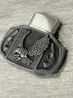 Vintage Western Eagle Belt Buckle w Zippo Lighter Holder Texas Ranch Style CB